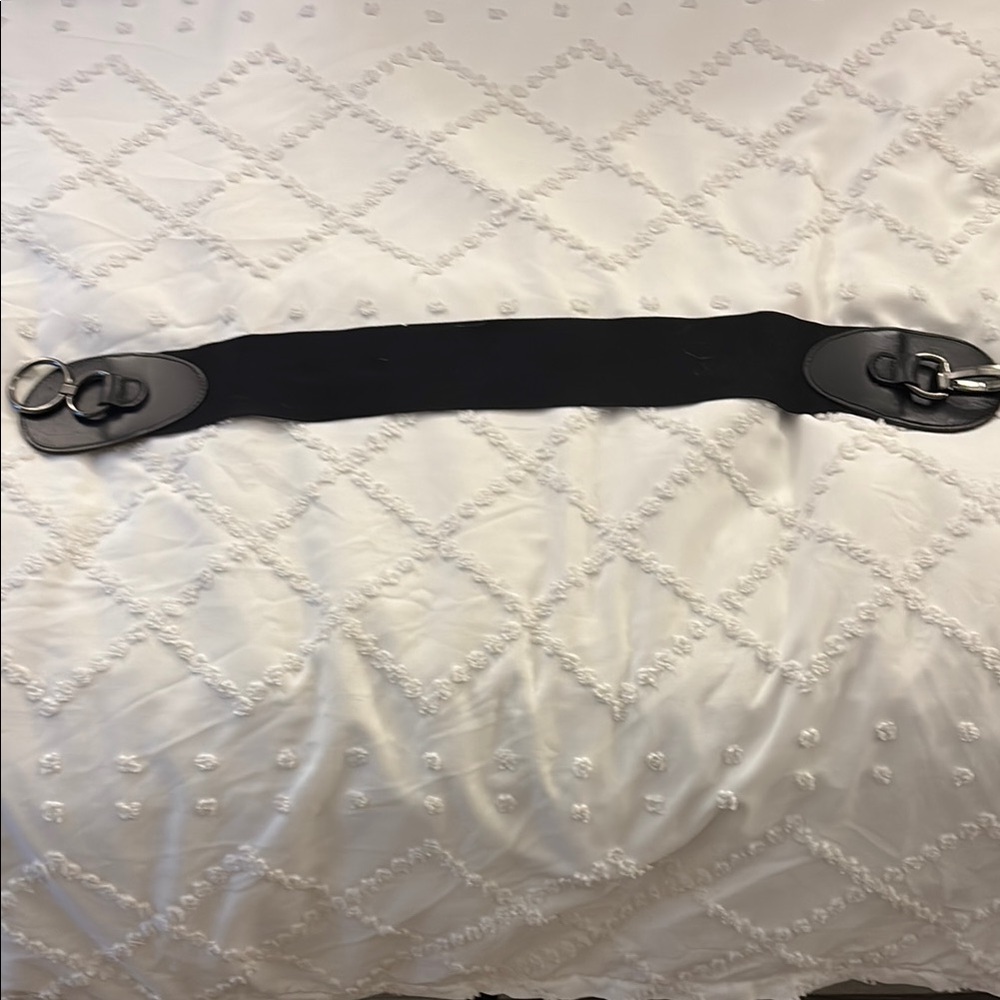 Black Wide Belt with Silver Buckles